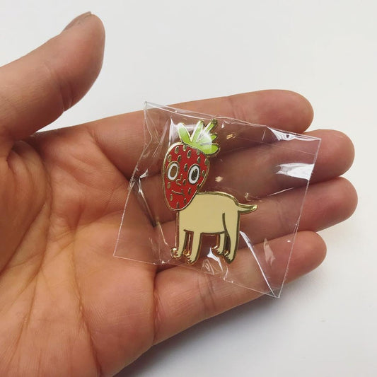 Strawberry Dog Pin